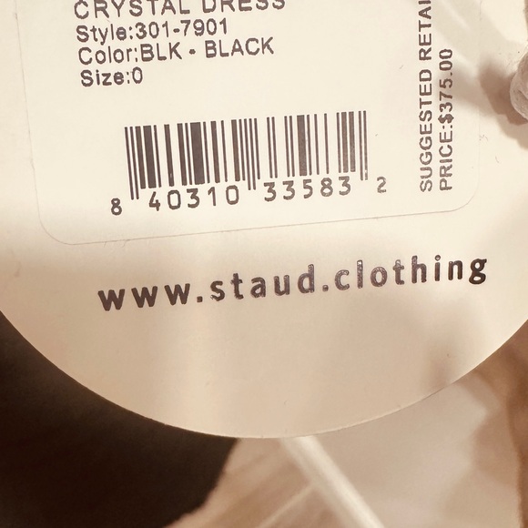 STAUD Crystal Dress Black Size 0 NWT - Picture 5 of 5